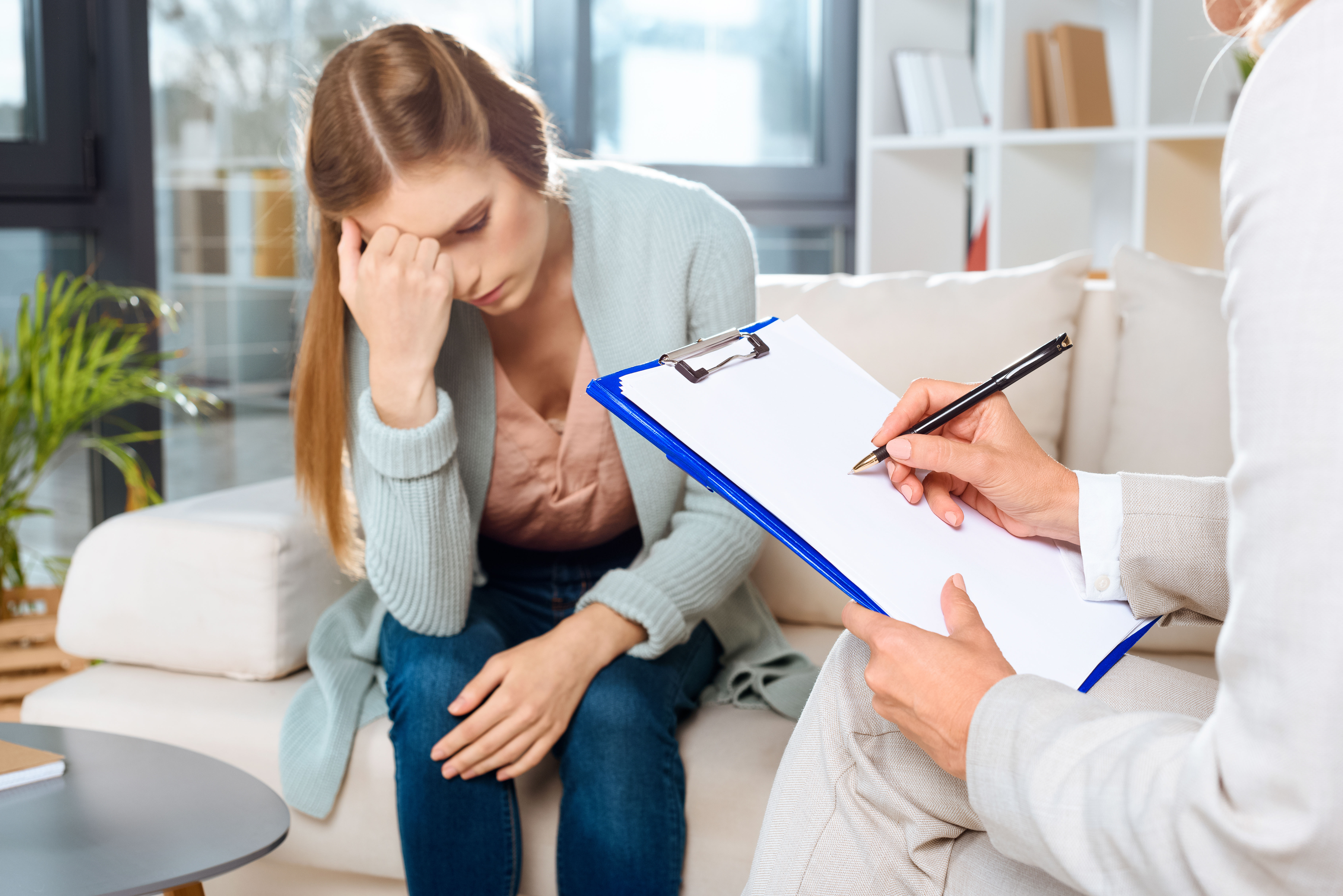 Receiving mental health counseling in rehab