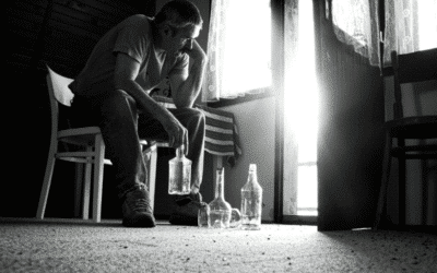 older man depressed, alcoholism, gloomy day